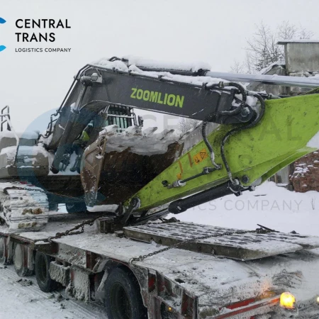 Перевозка гусеничного экскаватора Zoomlion ZE215 на трале по направлению Иркутск - Новосибирск