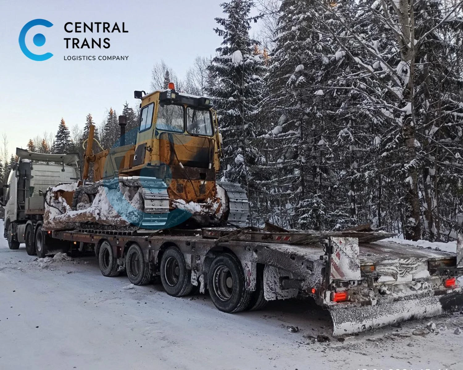 Перевозка бульдозера ЧТЗ на трале по направлению Екатеринбург - Уфа