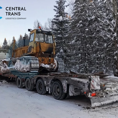 Перевозка бульдозера ЧТЗ на трале по направлению Екатеринбург - Уфа
