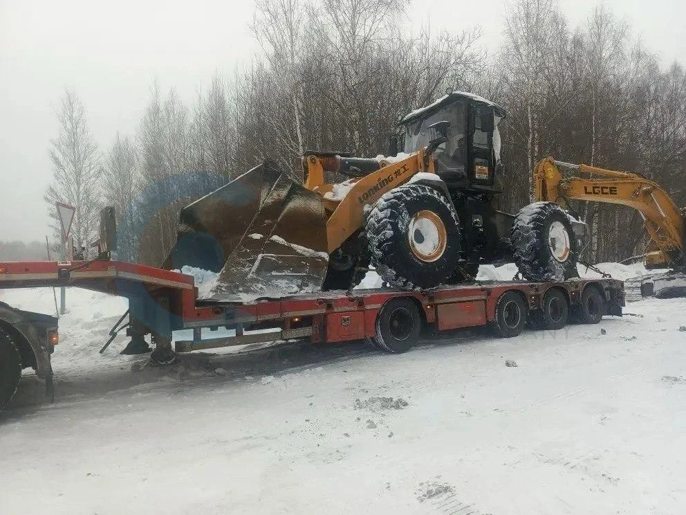 Перевозка фронтального погрузчика LIUGONG 855H на трале по направлению Екатеринбург - Пермь
